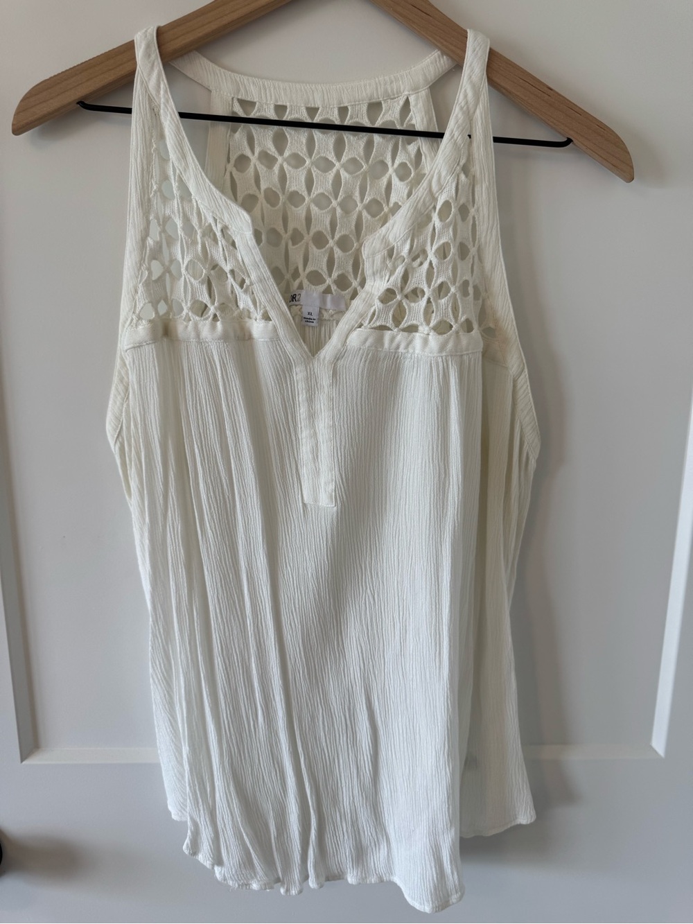 White Crochet Tank Top Size XL